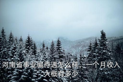 河南省事業(yè)編待遇怎么樣，一個(gè)月收入大概有多少