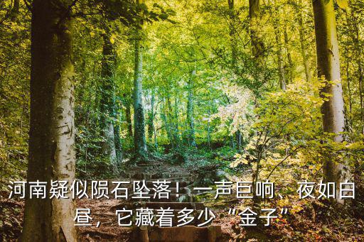 河南疑似隕石墜落！一聲巨響、夜如白晝，它藏著多少“金子”