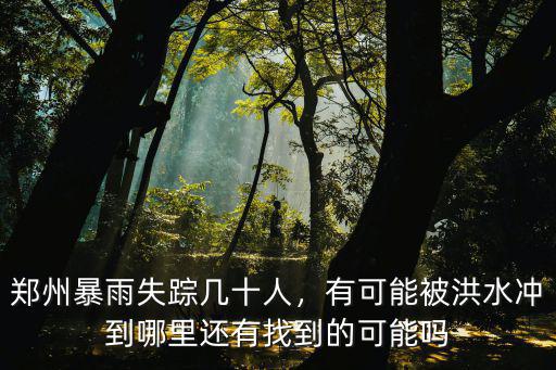 鄭州暴雨失蹤幾十人，有可能被洪水沖到哪里還有找到的可能嗎