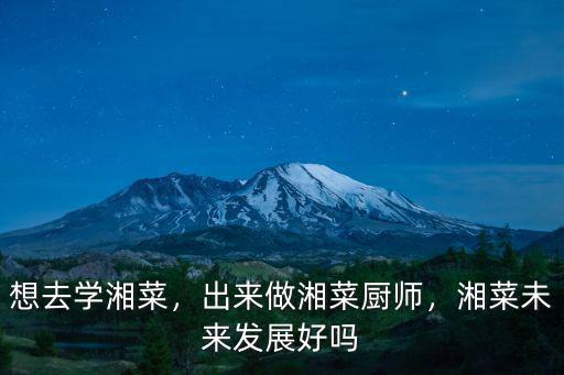 想去學(xué)湘菜，出來做湘菜廚師，湘菜未來發(fā)展好嗎