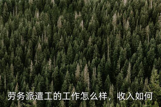 勞務派遣工的工作怎么樣，收入如何