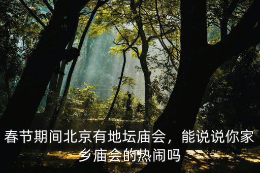 春節南陽哪里有廟會,春節期間北京有地壇廟會