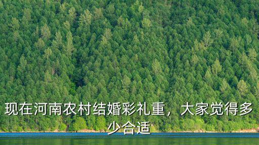 現在河南農村結婚彩禮重，大家覺得多少合適