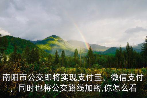 南陽市公交即將實現支付寶、微信支付，同時也將公交路線加密,你怎么看