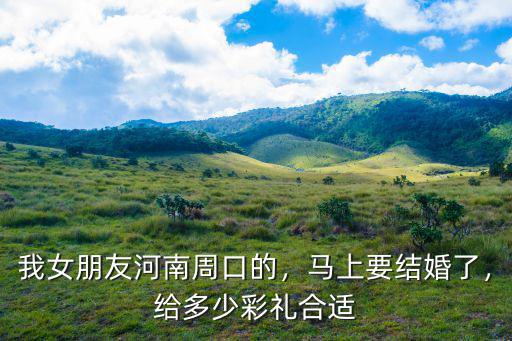 我女朋友河南周口的，馬上要結婚了，給多少彩禮合適