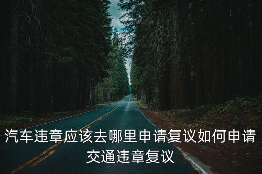 洛陽(yáng)市違章復(fù)議在哪里,汽車違章應(yīng)該去哪里申請(qǐng)復(fù)議