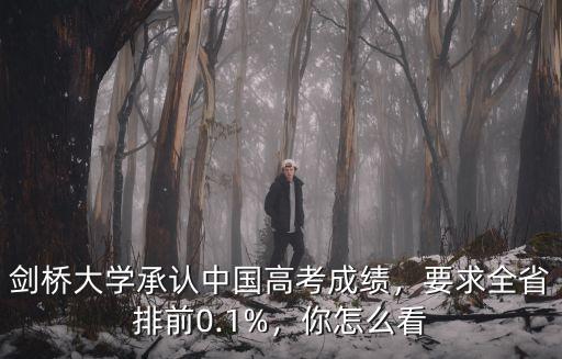 劍橋大學承認中國高考成績，要求全省排前0.1%，你怎么看
