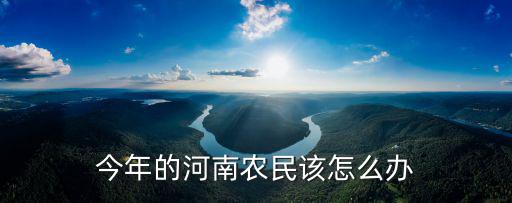 今年的河南農民該怎么辦
