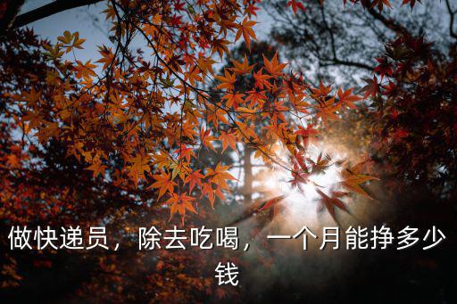 做快遞員，除去吃喝，一個月能掙多少錢