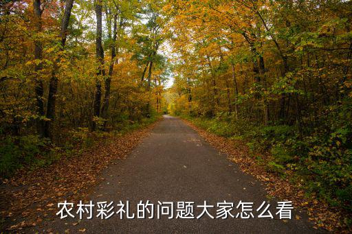 農村彩禮的問題大家怎么看