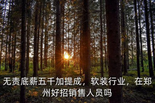 無責(zé)底薪五千加提成，軟裝行業(yè)，在鄭州好招銷售人員嗎