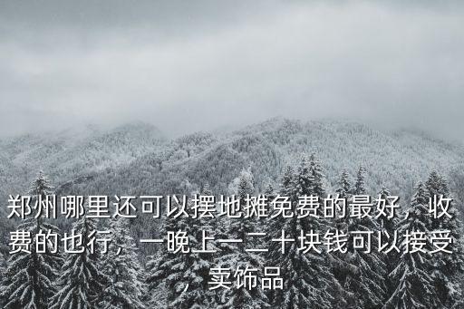 鄭州哪里還可以擺地攤免費的最好，收費的也行，一晚上一二十塊錢可以接受，賣飾品