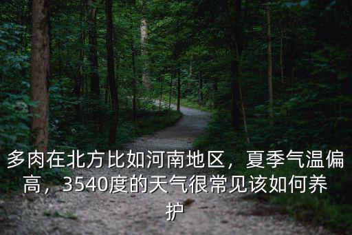 河南地區(qū)夏季多少度,多肉在北方比如河南地區(qū)