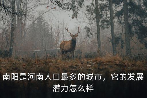 南陽是河南人口最多的城市，它的發展潛力怎么樣