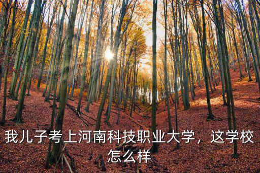 我兒子考上河南科技職業大學，這學校怎么樣