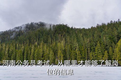 河南公務(wù)員考試，從哪里才能夠了解崗位的信息