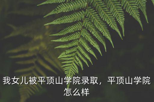 我女兒被平頂山學院錄取，平頂山學院怎么樣