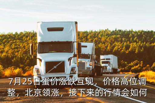7月25日蛋價漲跌互現，價格高位調整，北京領漲，接下來的行情會如何