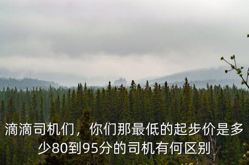 滴滴司機們，你們那最低的起步價是多少80到95分的司機有何區別