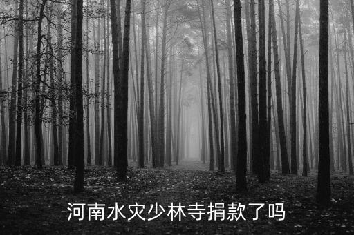 河南水災少林寺捐款了嗎