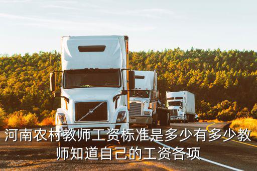 河南農(nóng)村教師工資標(biāo)準(zhǔn)是多少有多少教師知道自己的工資各項