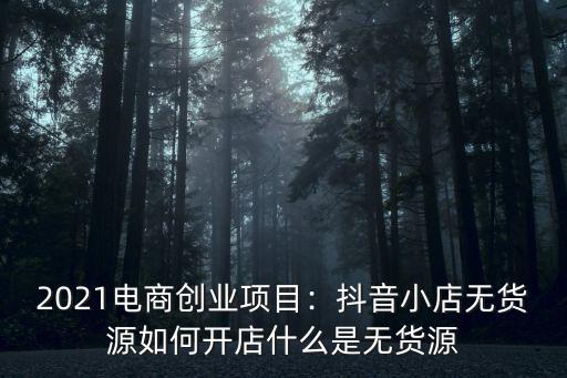 2021電商創(chuàng)業(yè)項目：抖音小店無貨源如何開店什么是無貨源
