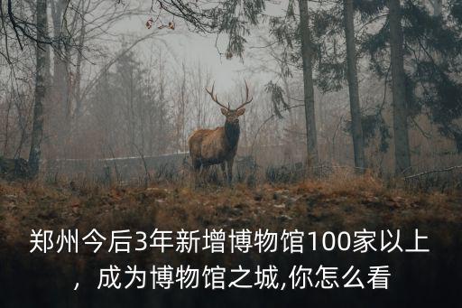鄭州今后3年新增博物館100家以上，成為博物館之城,你怎么看