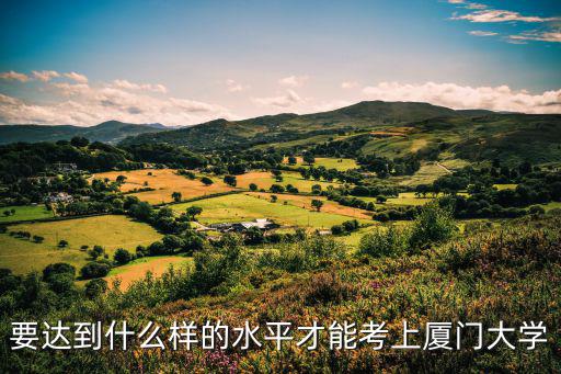 要達到什么樣的水平才能考上廈門大學(xué)