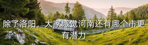 除了洛陽，大家感覺河南還有哪個(gè)市更有潛力