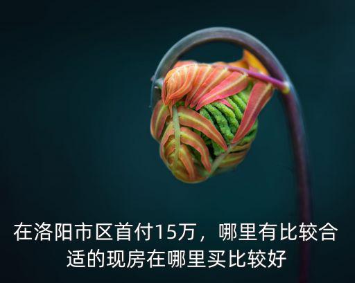在洛陽市區首付15萬，哪里有比較合適的現房在哪里買比較好