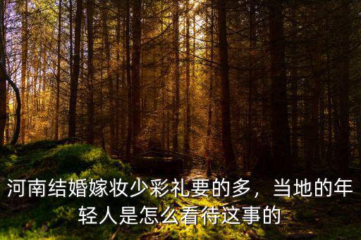 河南結婚嫁妝少彩禮要的多，當地的年輕人是怎么看待這事的