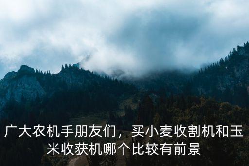 廣大農機手朋友們，買小麥收割機和玉米收獲機哪個比較有前景