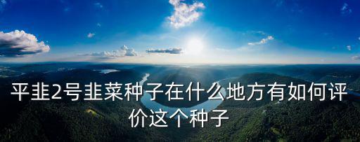 平韭2號(hào)韭菜種子在什么地方有如何評(píng)價(jià)這個(gè)種子