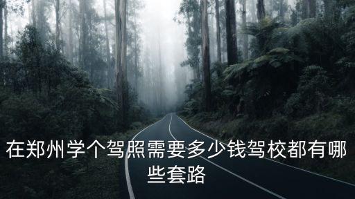 在鄭州學個駕照需要多少錢駕校都有哪些套路