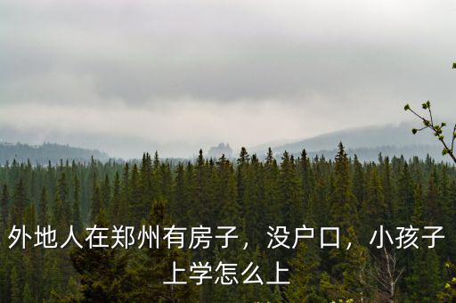 外地人在鄭州有房子，沒(méi)戶口，小孩子上學(xué)怎么上