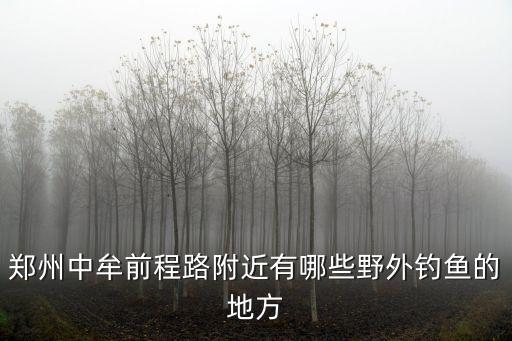 鄭州中牟前程路附近有哪些野外釣魚的地方