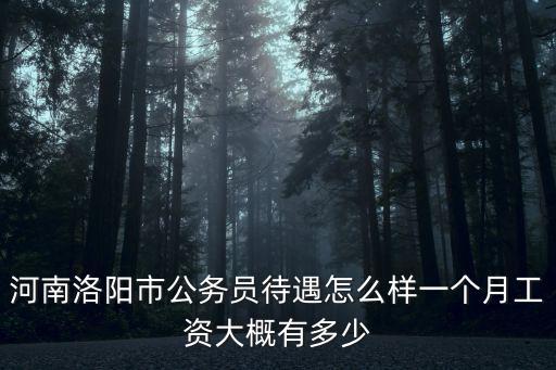 河南洛陽市公務員待遇怎么樣一個月工資大概有多少
