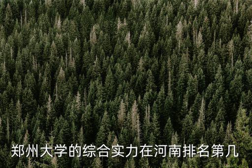 鄭州大學的綜合實力在河南排名第幾
