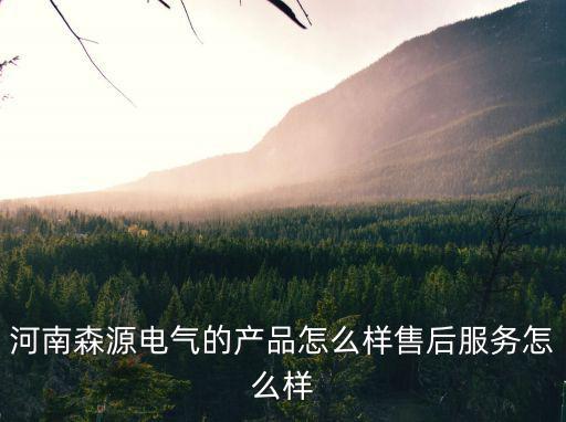 河南橡雪電器怎么樣,河南森源電氣的產品怎么樣