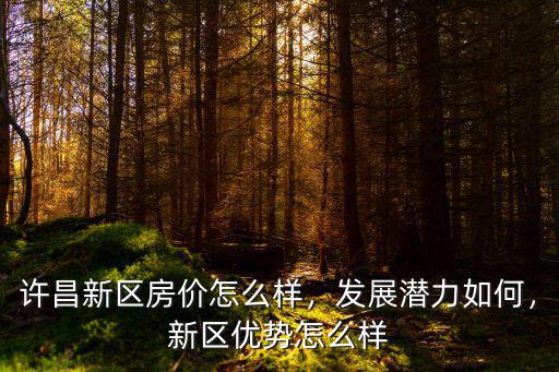 許昌新區(qū)房價怎么樣，發(fā)展?jié)摿θ绾危聟^(qū)優(yōu)勢怎么樣