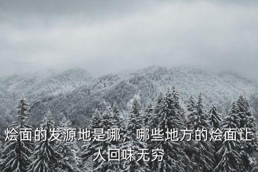燴面的發源地是哪，哪些地方的燴面讓人回味無窮
