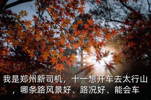 我是鄭州新司機，十一想開車去太行山，哪條路風景好、路況好、能會車
