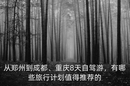 從鄭州到成都、重慶8天自駕游，有哪些旅行計劃值得推薦的