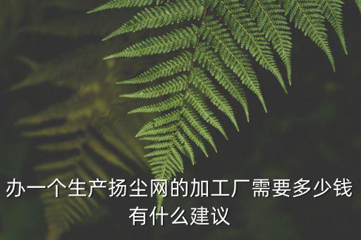 辦一個(gè)生產(chǎn)揚(yáng)塵網(wǎng)的加工廠需要多少錢有什么建議