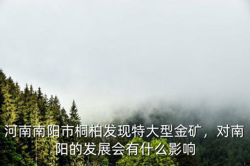 河南南陽市桐柏發現特大型金礦，對南陽的發展會有什么影響