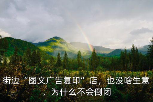 街邊“圖文廣告復印”店，也沒啥生意，為什么不會倒閉