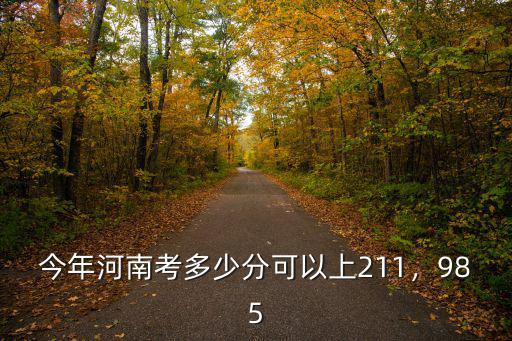 今年河南考多少分可以上211，985