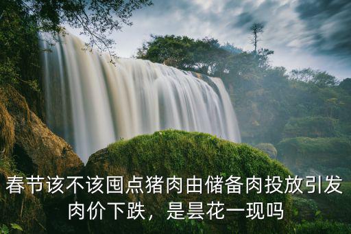 春節(jié)該不該囤點豬肉由儲備肉投放引發(fā)肉價下跌，是曇花一現(xiàn)嗎