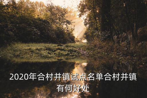 河南合村并鎮名單怎么沒有開封,2020年合村并鎮試點名單