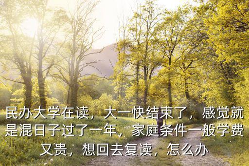民辦大學(xué)在讀，大一快結(jié)束了，感覺(jué)就是混日子過(guò)了一年，家庭條件一般學(xué)費(fèi)又貴，想回去復(fù)讀，怎么辦